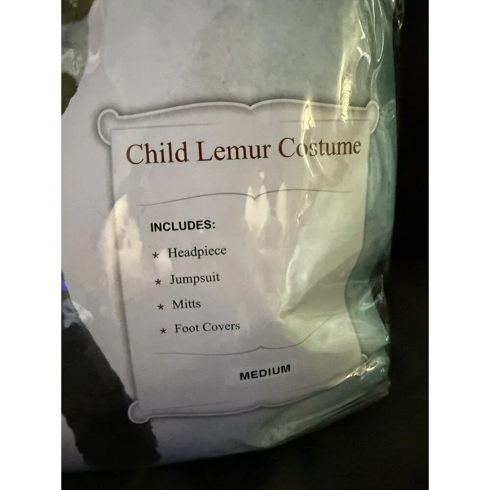 Lemur Halloween Costume Kids Size Medium 8-10 Years New In Bag